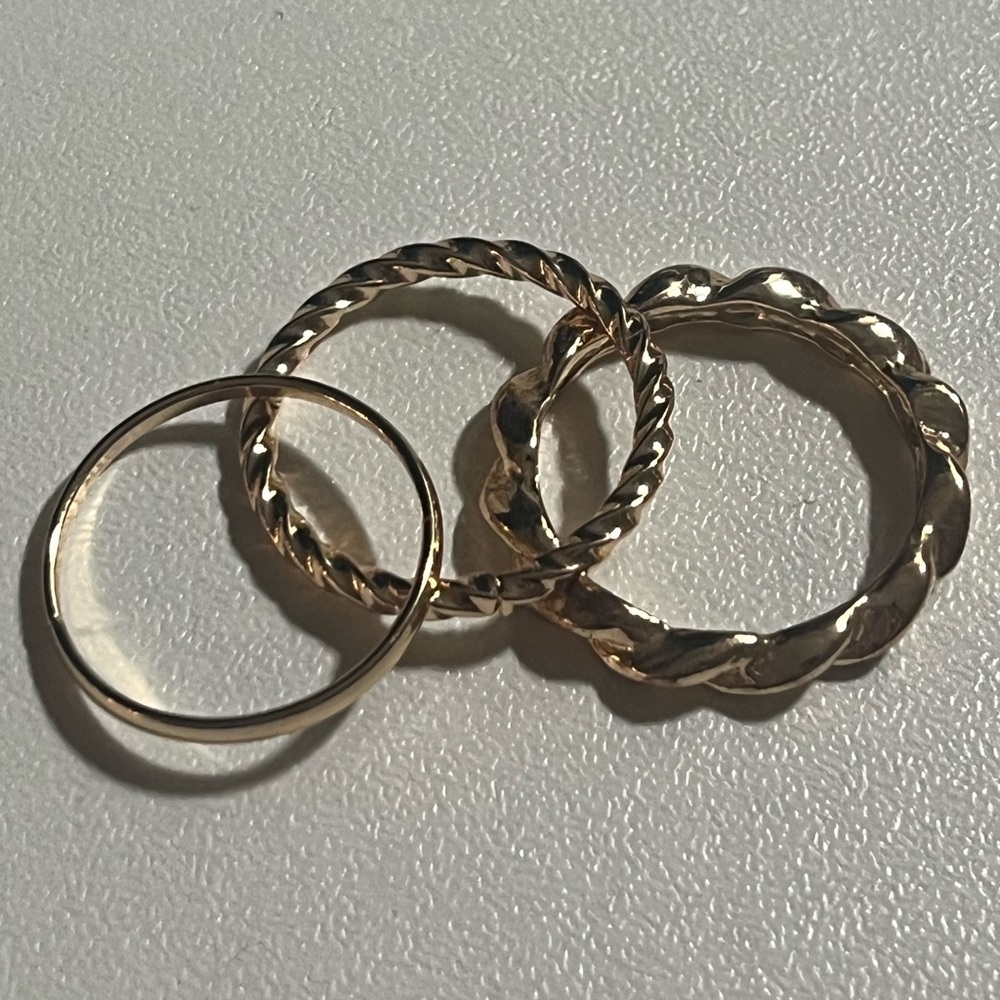 ❤️‍🔥BOGO FREE NEW boutique gold plated stacking rings set US 6 7 Ring jewelry